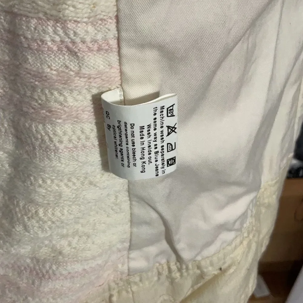 VTG Blue Willi’s Yellow Full Zip Floral Danish Design Collared Sweater Jacket Sm - Picture 9 of 9